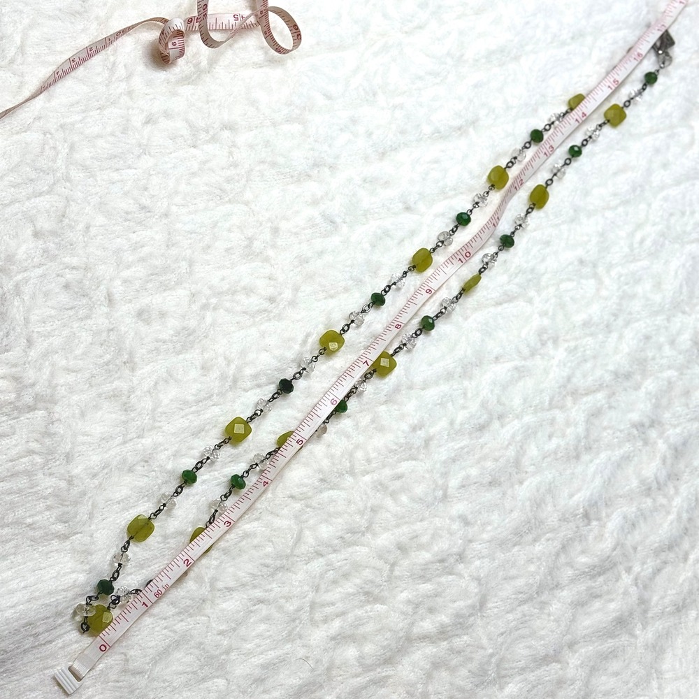 Vintage Silpada Sterling Silver Green Jade Crystal Beaded Necklace 17 inch - Picture 10 of 11